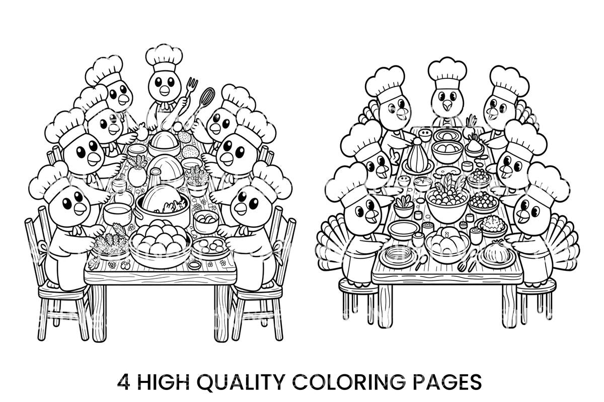Thanksgiving Turkey Feast Coloring Books