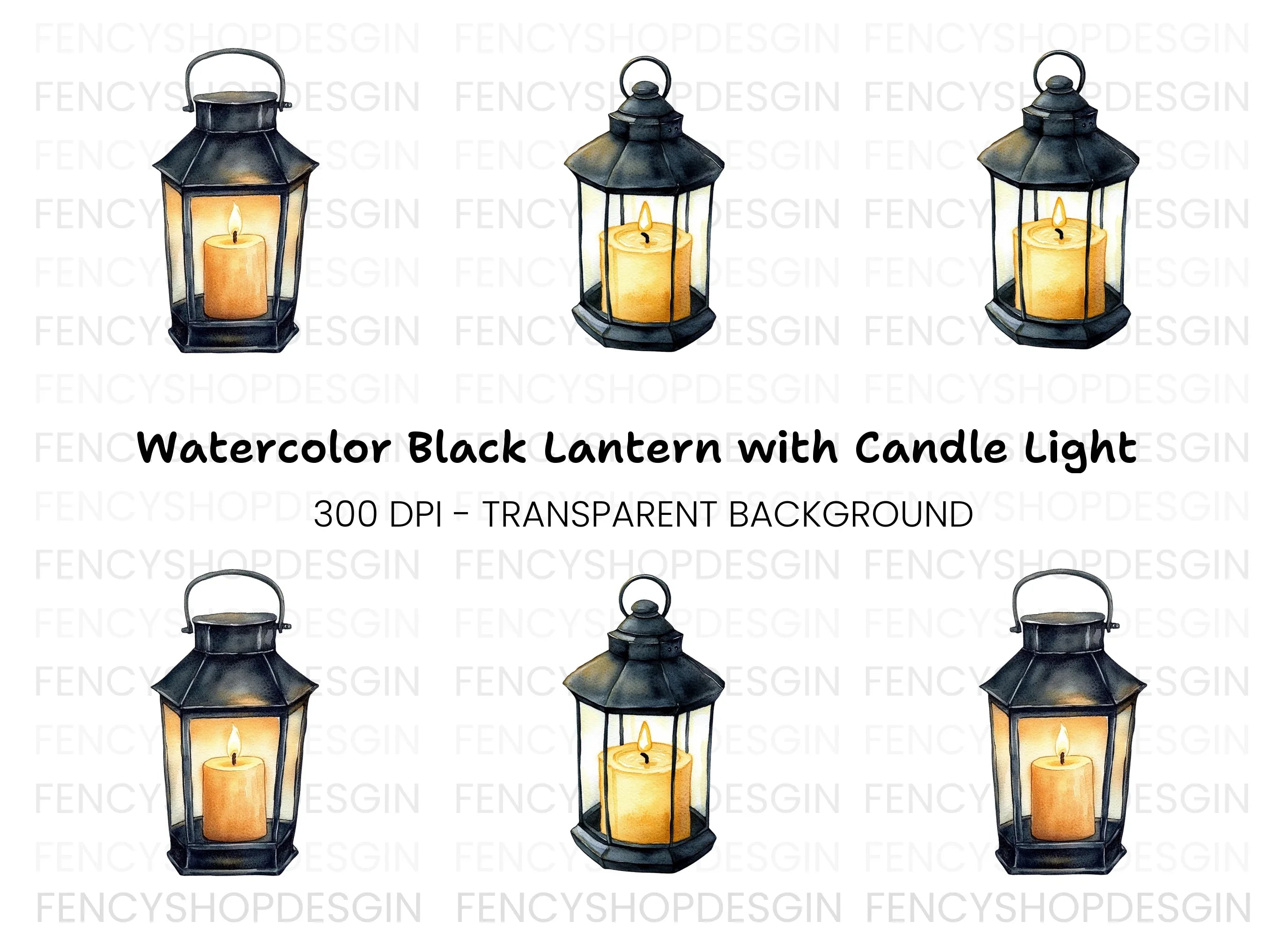 Vintage Lanterns Clipart Bundle