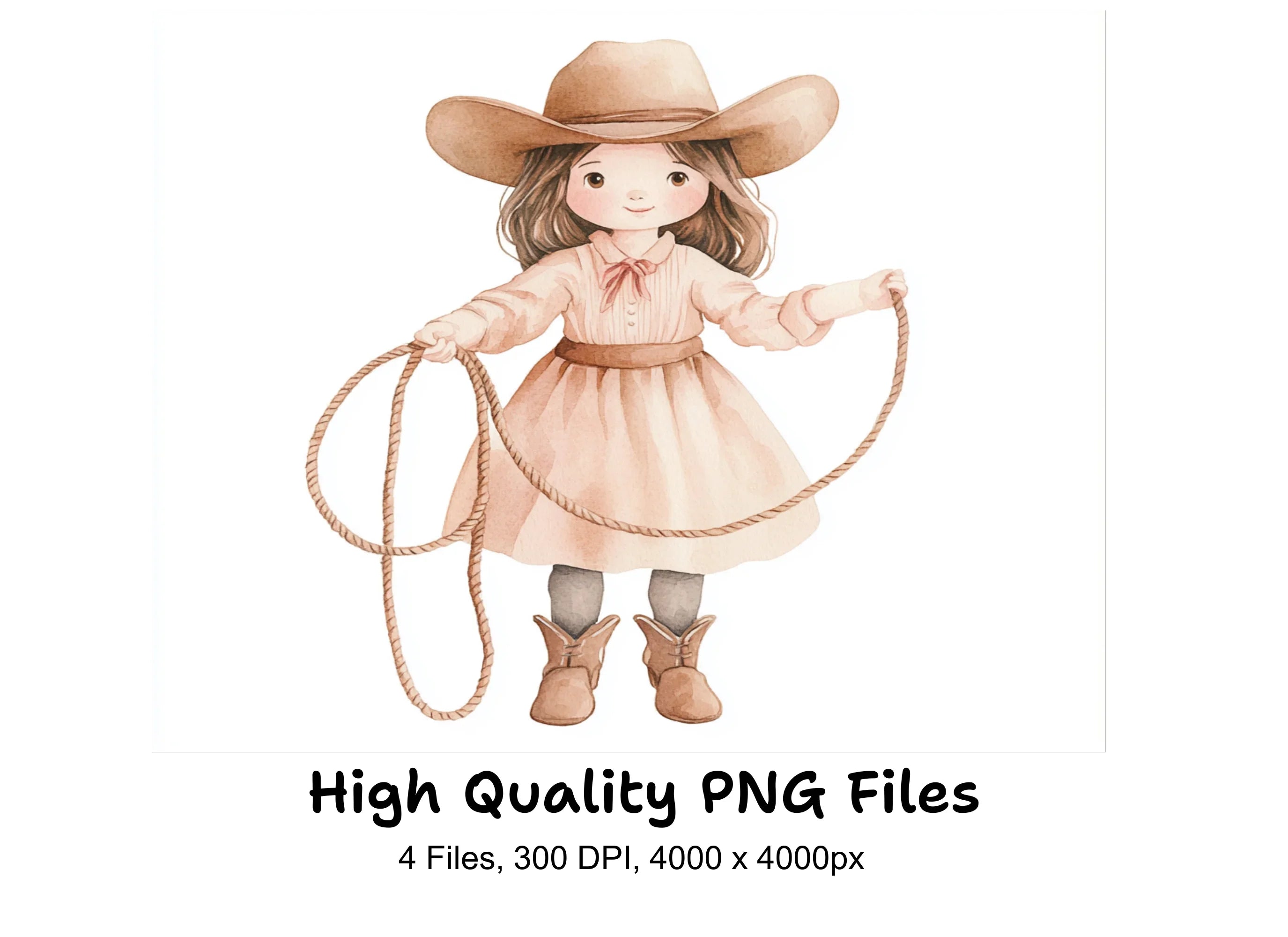 Cute Cowgirl Clipart Bundle