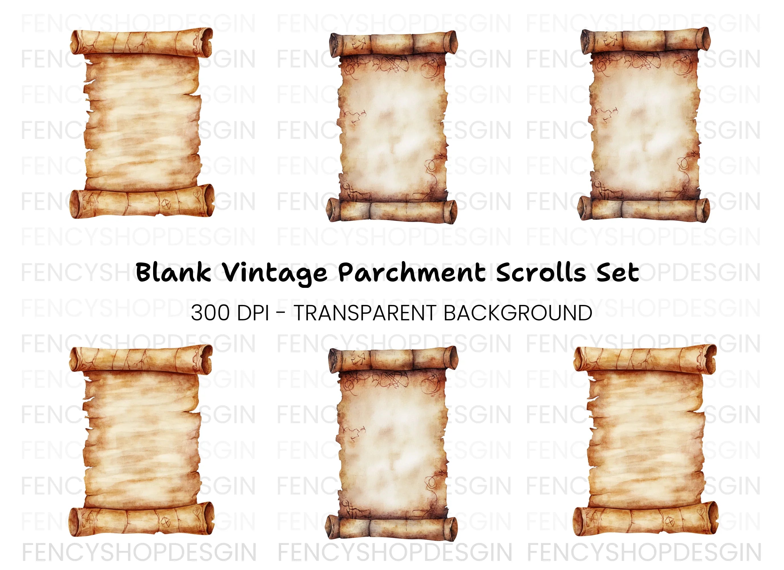 Vintage Scroll Clipart Bundle