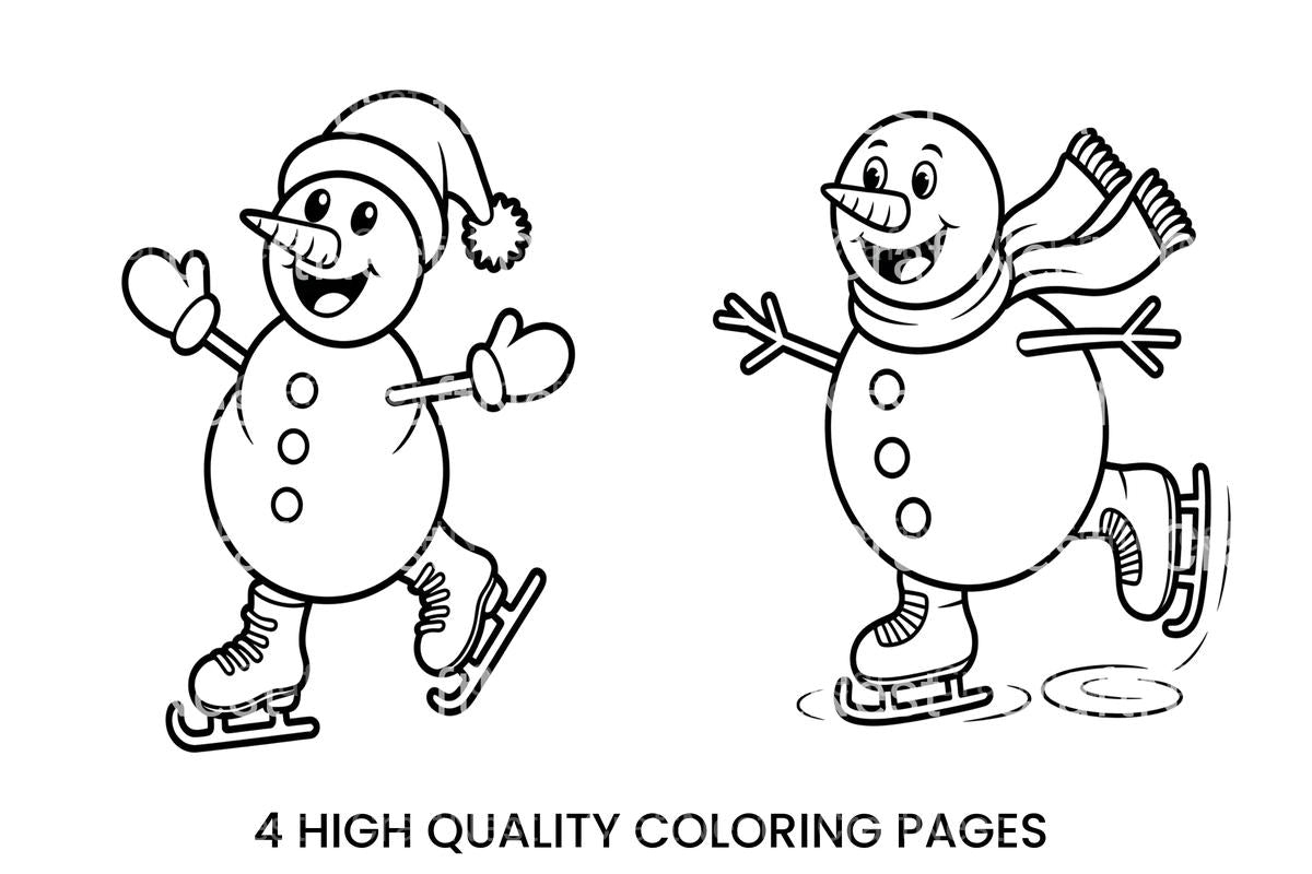 Ice Skating SnowmanFun Coloring Books