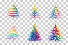 Rainbow Christmas Tree Clipart Bundle - CraftNest - Digital Crafting and Art