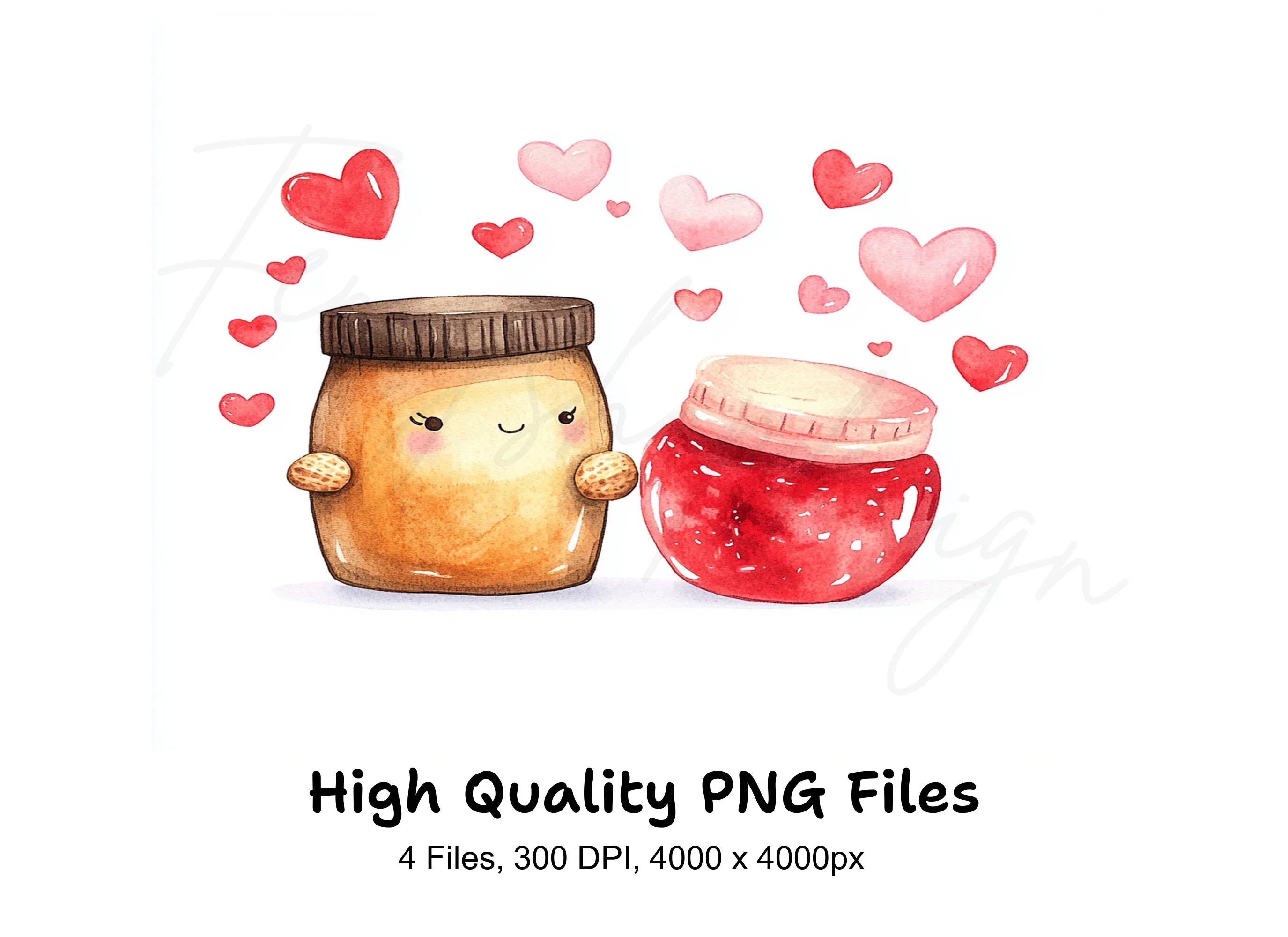 Peanut Butter and Jelly Love Clipart Bundle