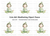 Cute Meditating Child Clipart Bundle