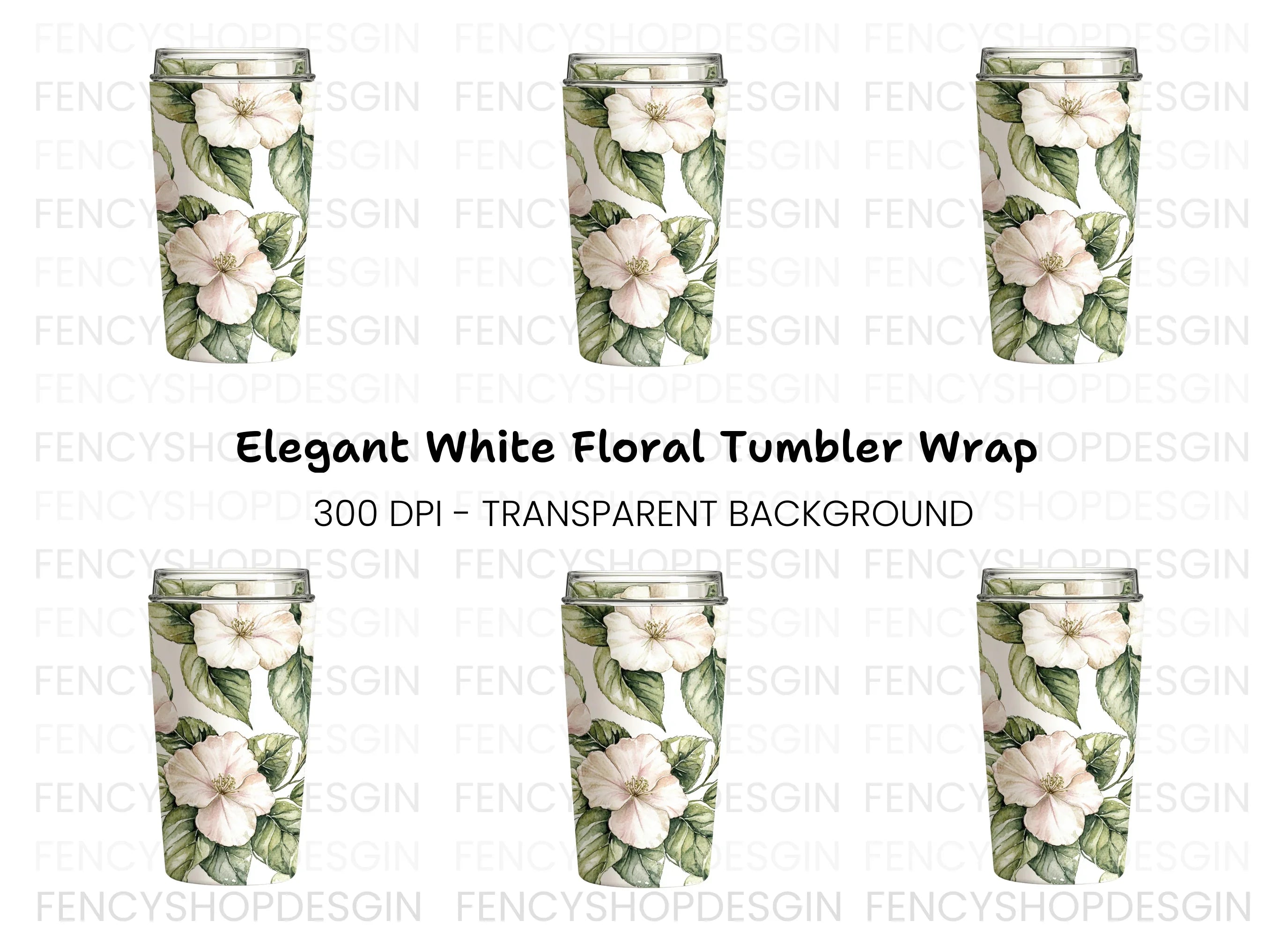 Elegant Floral Tumbler Clipart Bundle