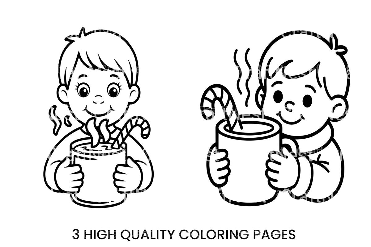 Cozy Winter Kids Hot Chocolate Coloring Books