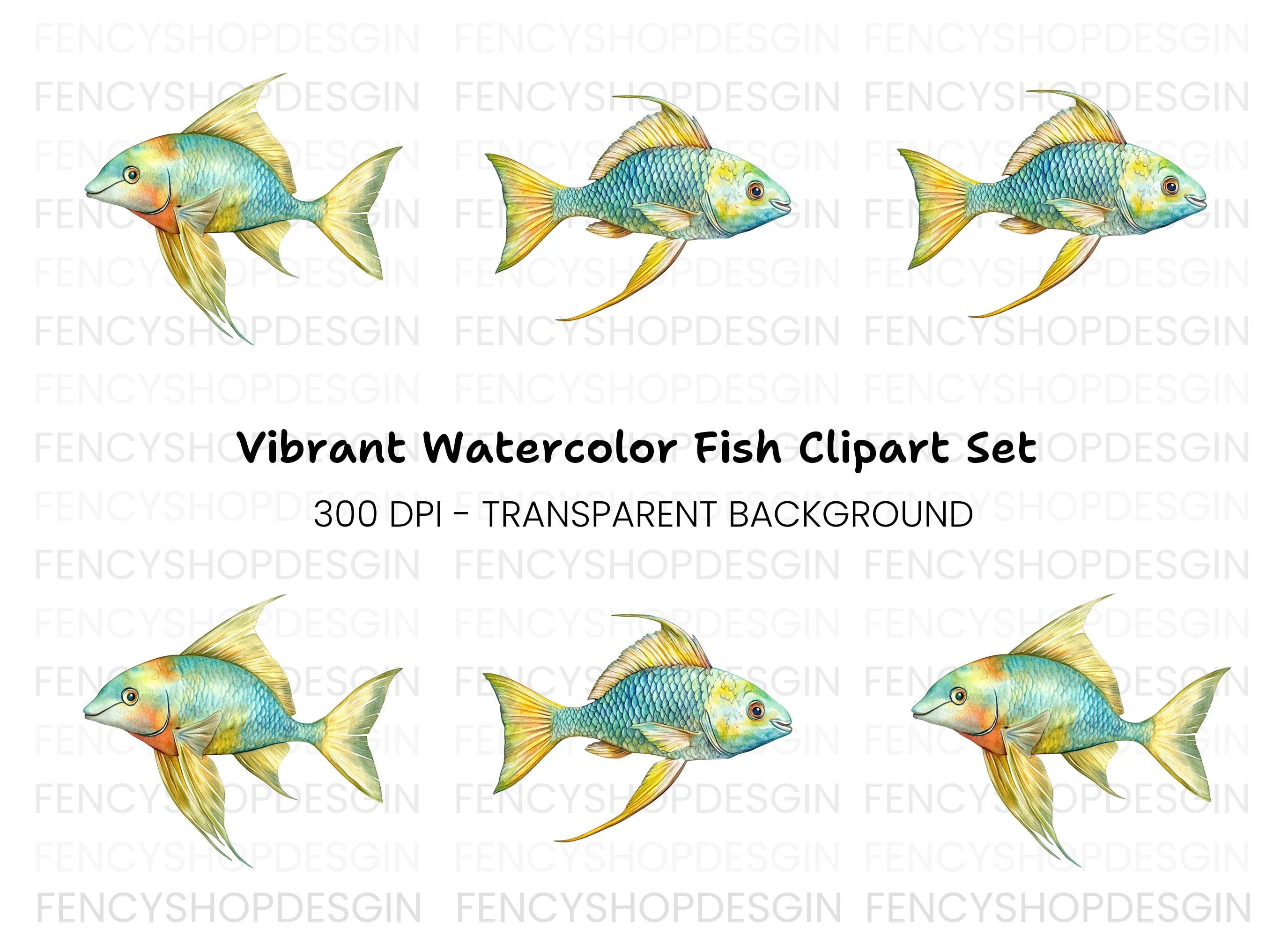 Colorful Fish Clipart Bundle