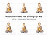 Meditating Buddha with Glowing Light Clipart Bundle