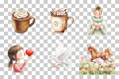 Sleeping Fawn with Rose Floral Clipart Bundle - CraftNest - Digital Crafting and Art