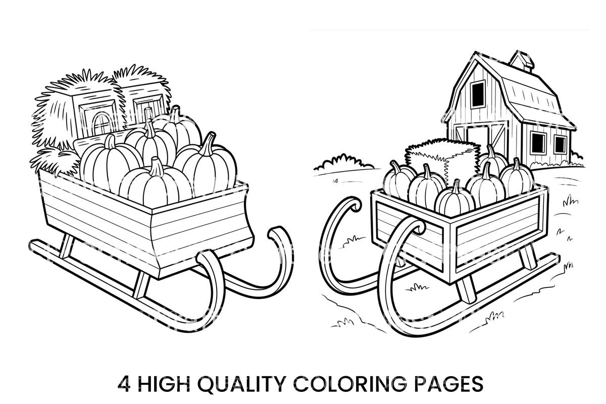 Autumn Harvest Sleighs Coloring Books