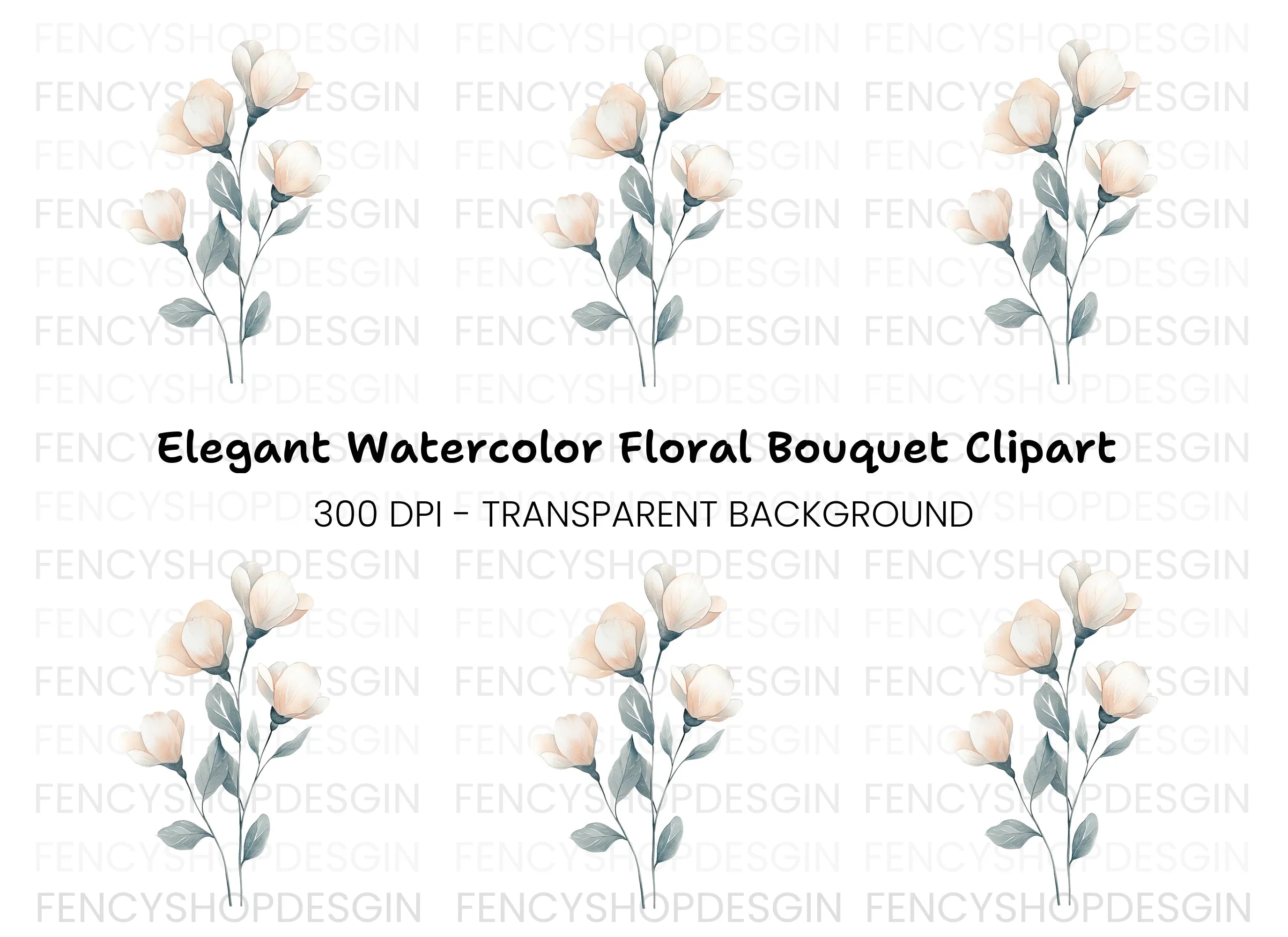 Elegant Floral Branch Clipart Bundle