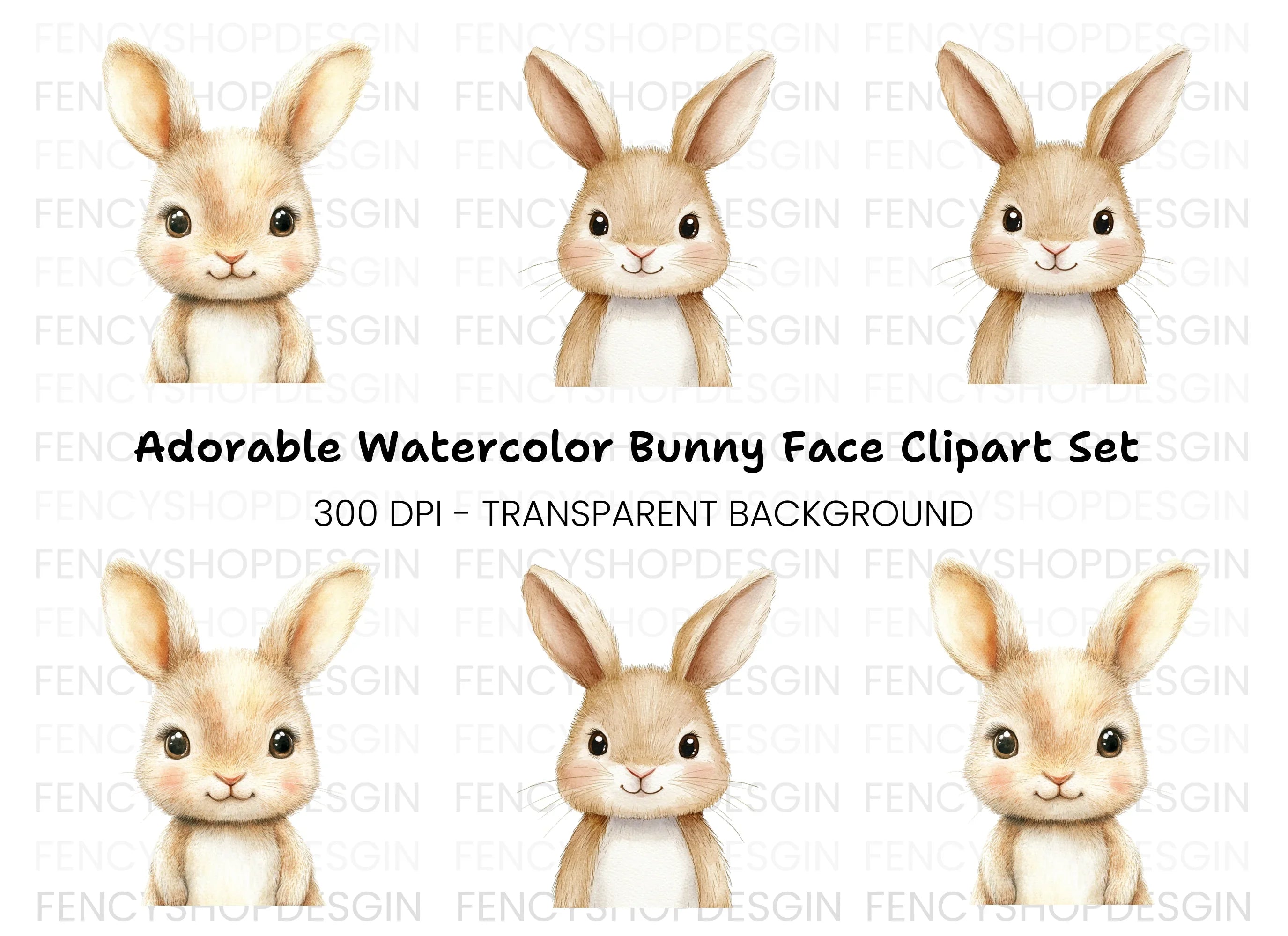 Cute Bunny Clipart Bundle