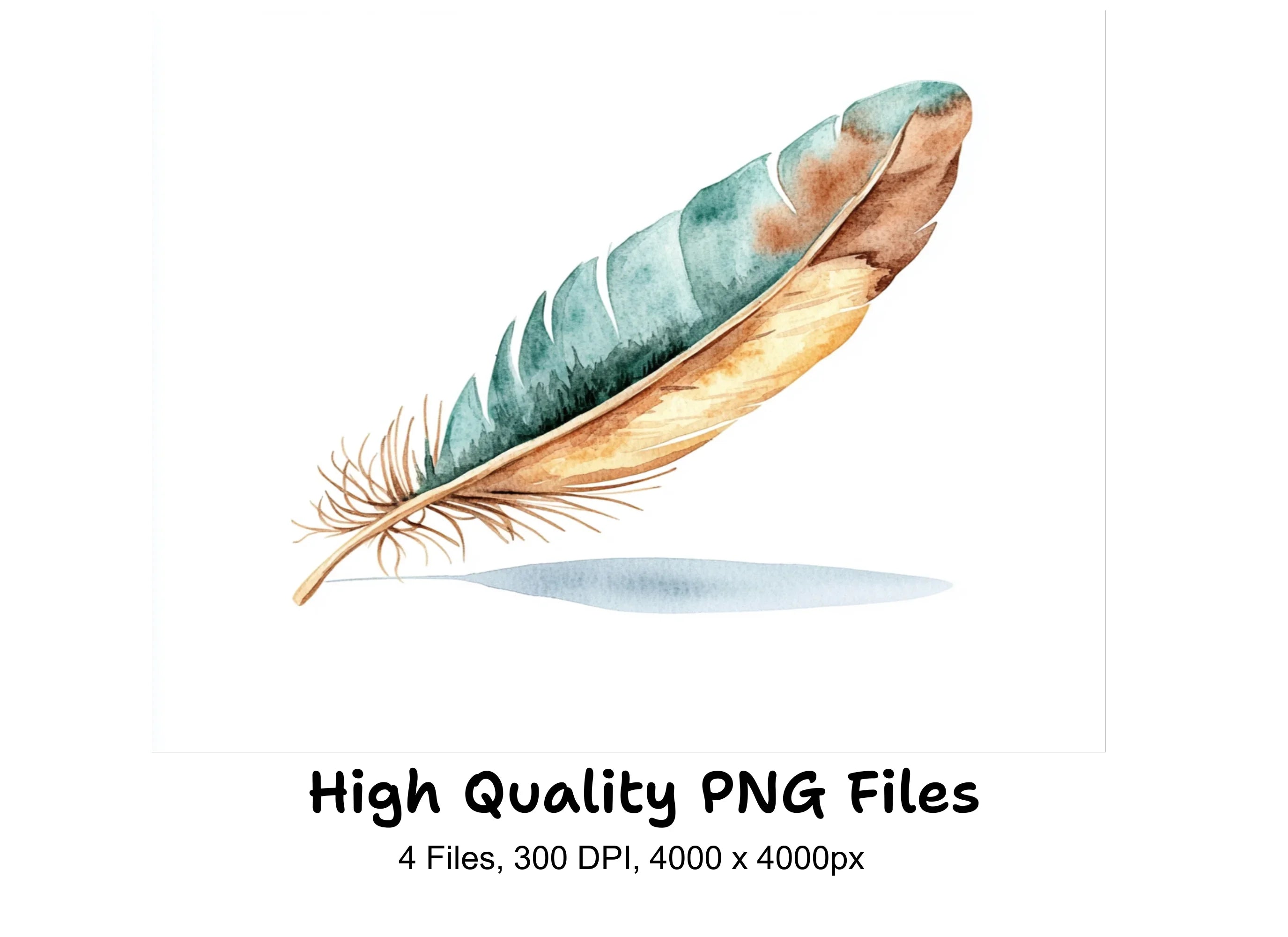 Boho Chic Feather Clipart Bundle