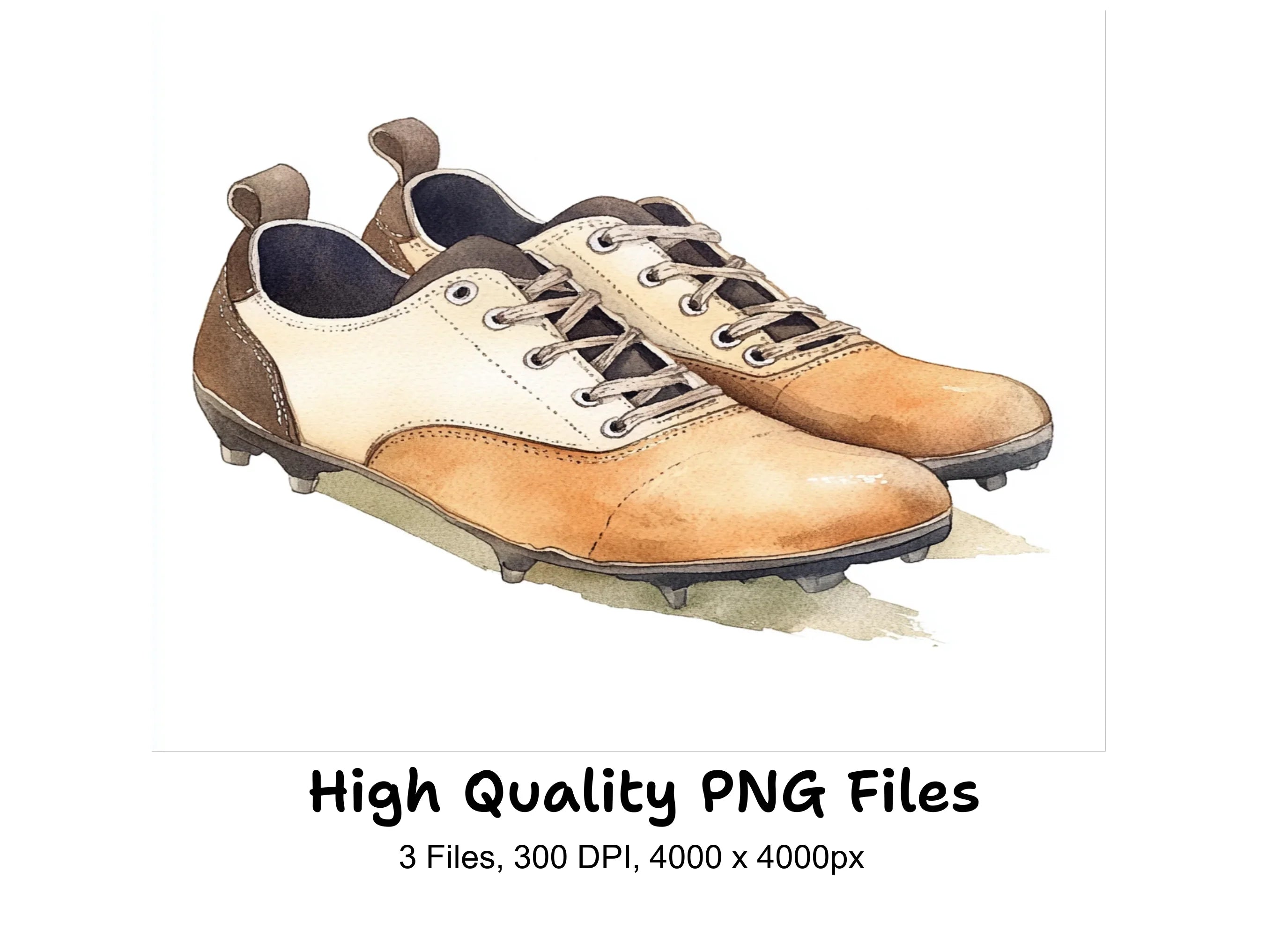 Vintage Brown Cream Sports Shoes Clipart Bundle