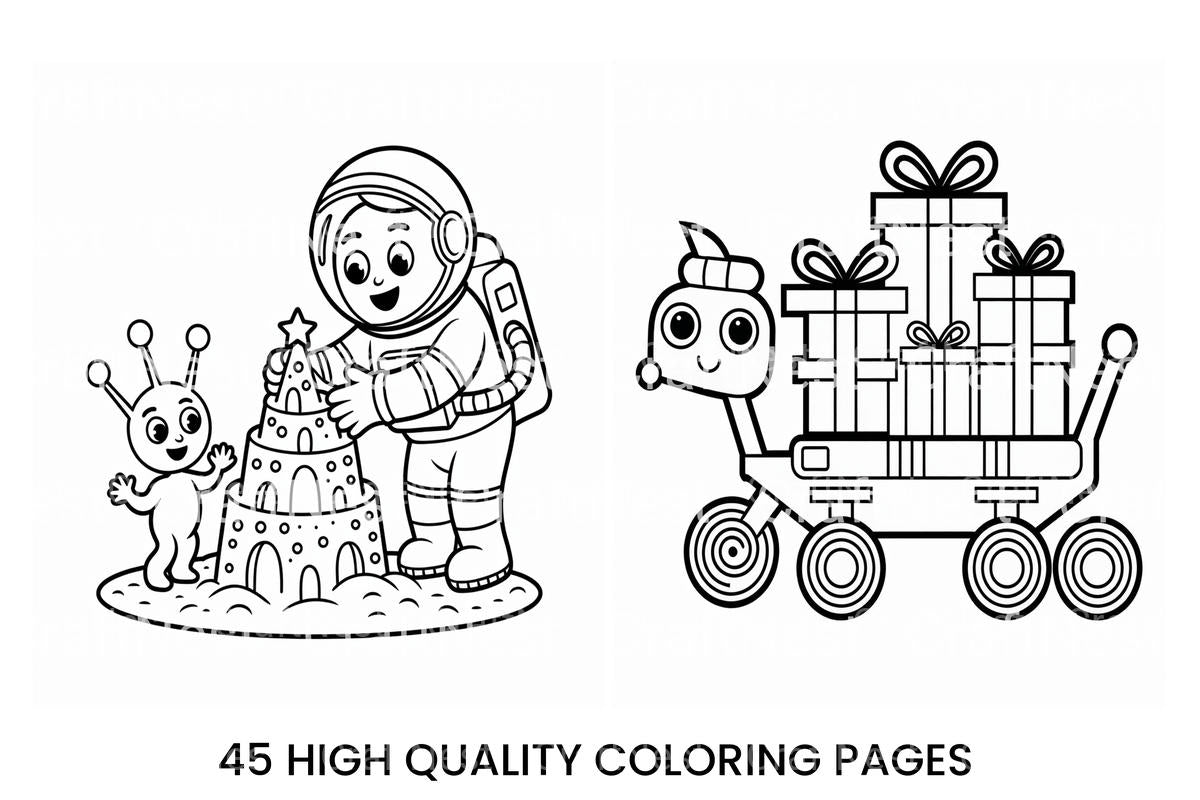 Christmas Astronauts Fun Coloring Books