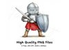 Medieval Knights with Swords and Shields Clipart Bundle