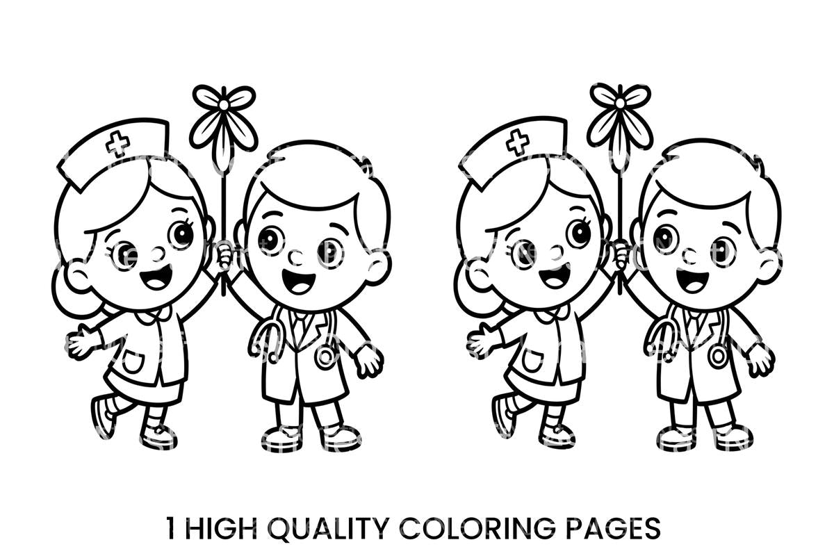 Doctor and Nurse Kids Coloring Books