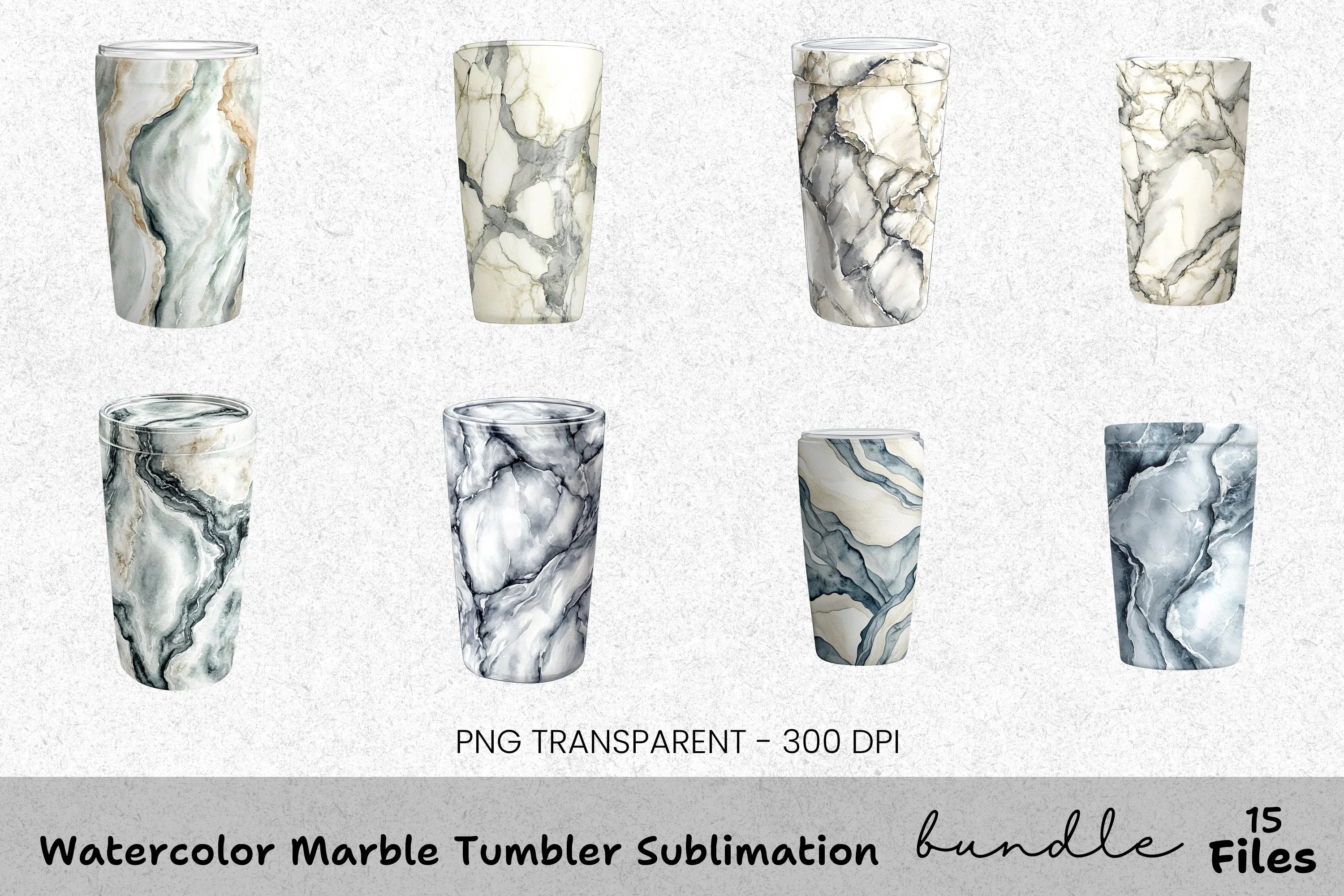 Marble Tumbler Clipart Bundle