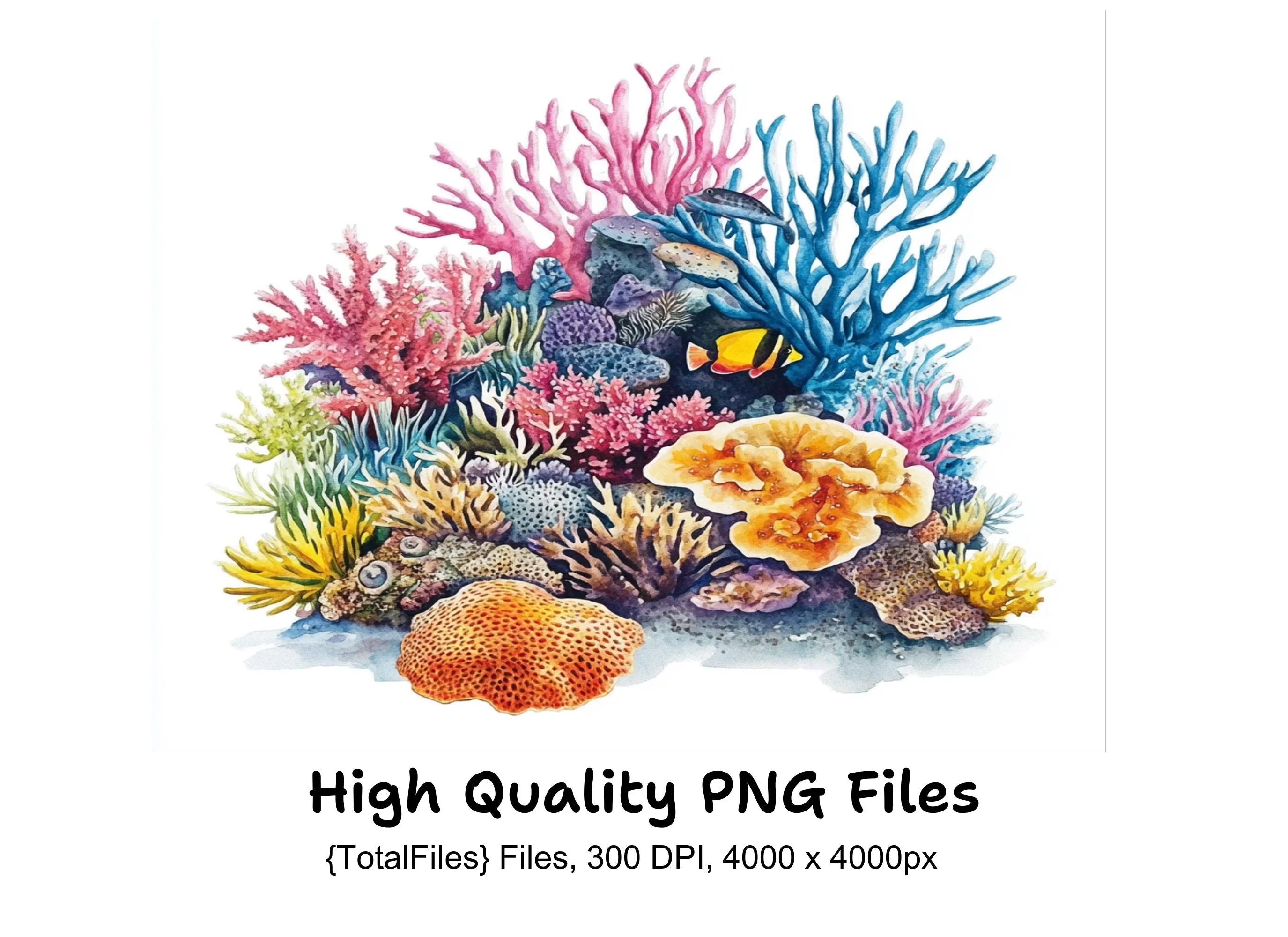 Vibrant Coral Reef Clipart Bundle