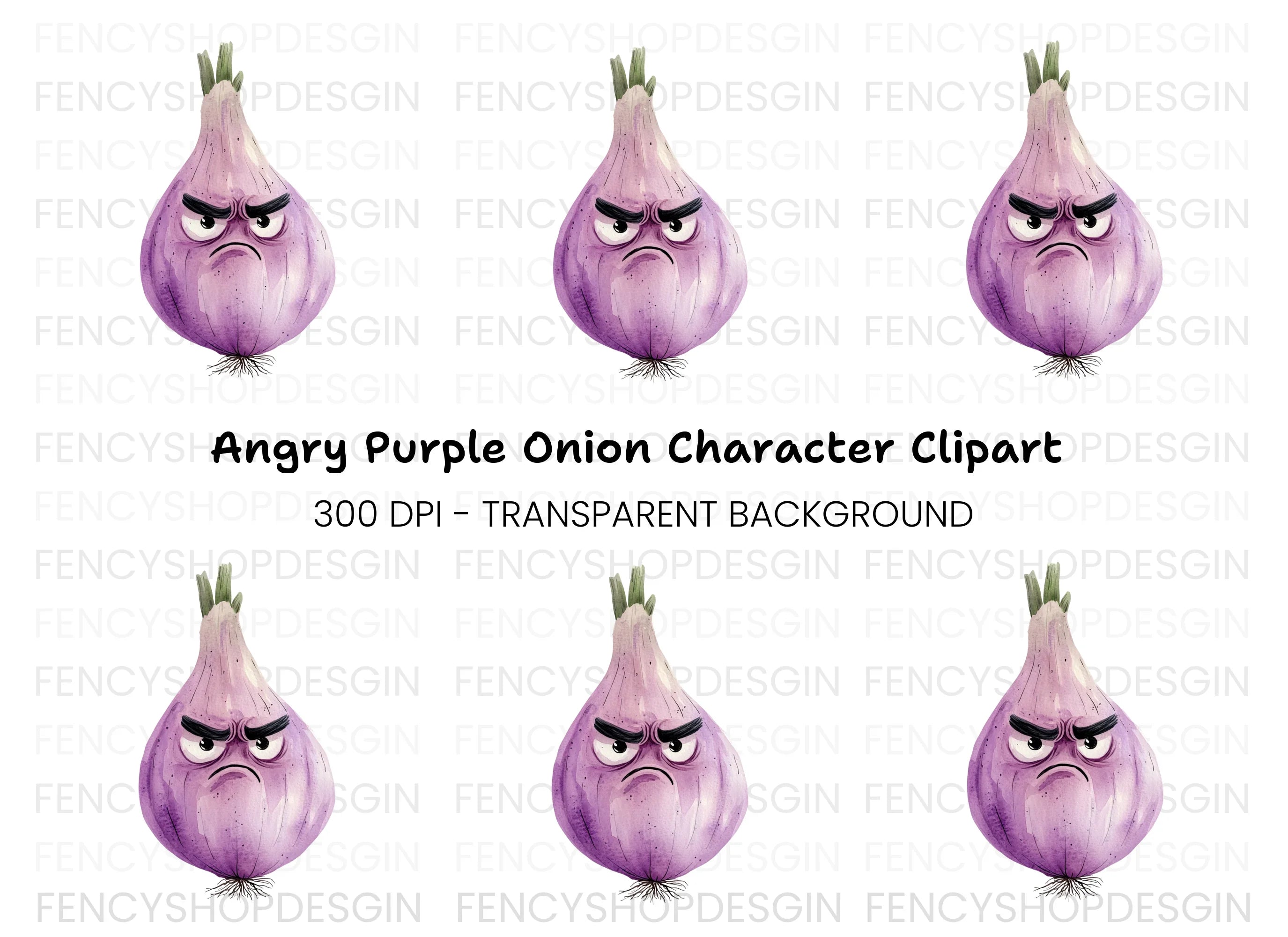 Angry Onion Clipart Bundle