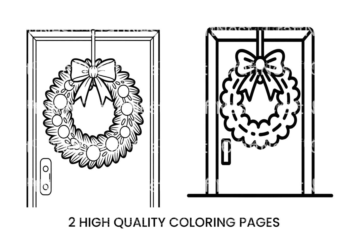 Christmas Wreath Door Coloring Books