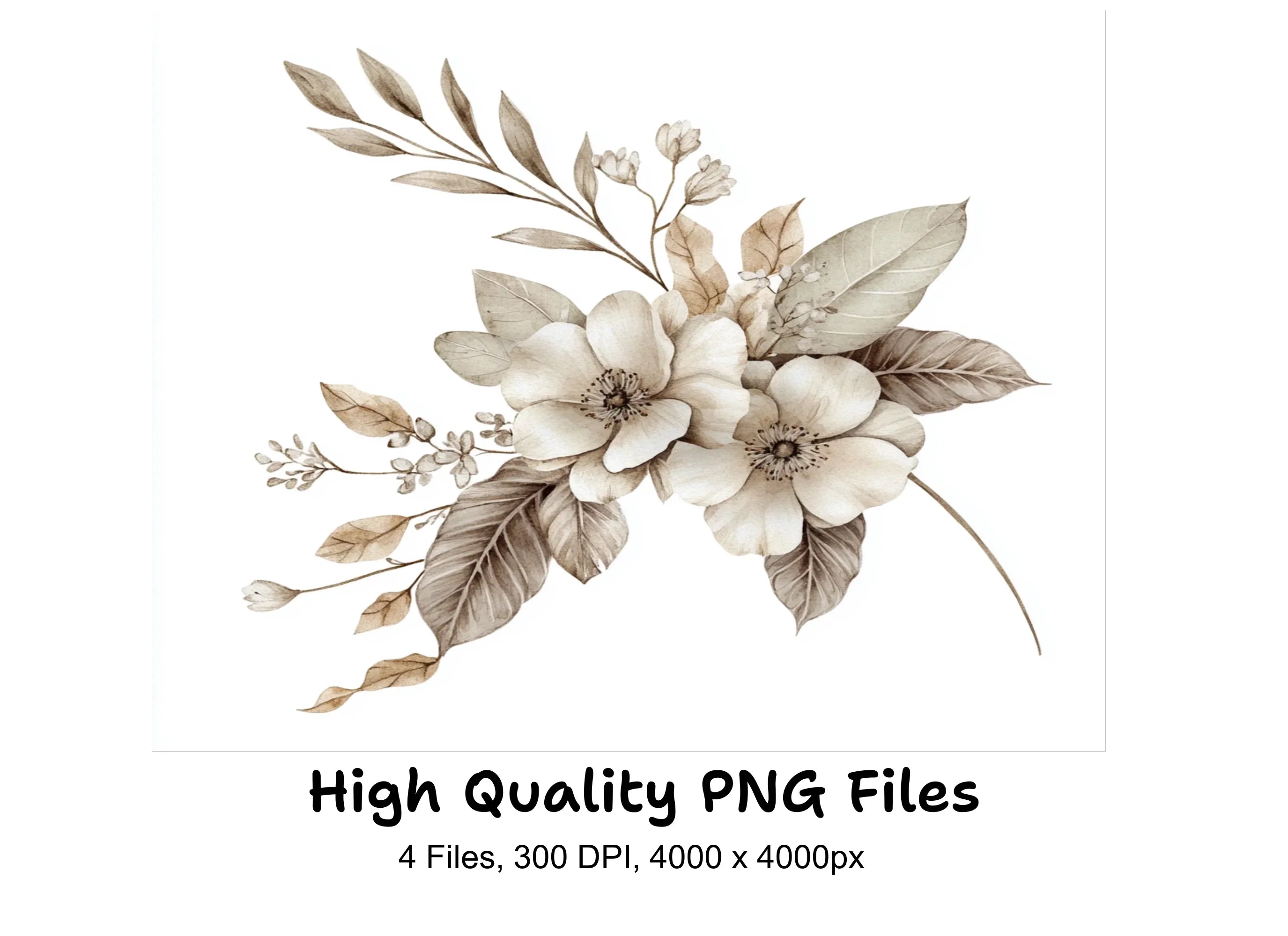 Boho Floral Clipart Bundle