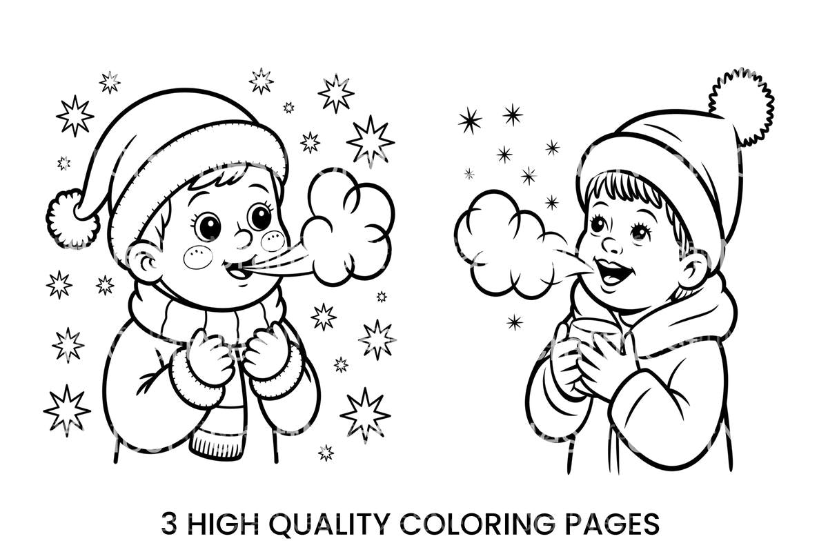 Child Blowing Warm Breath Coloring Books