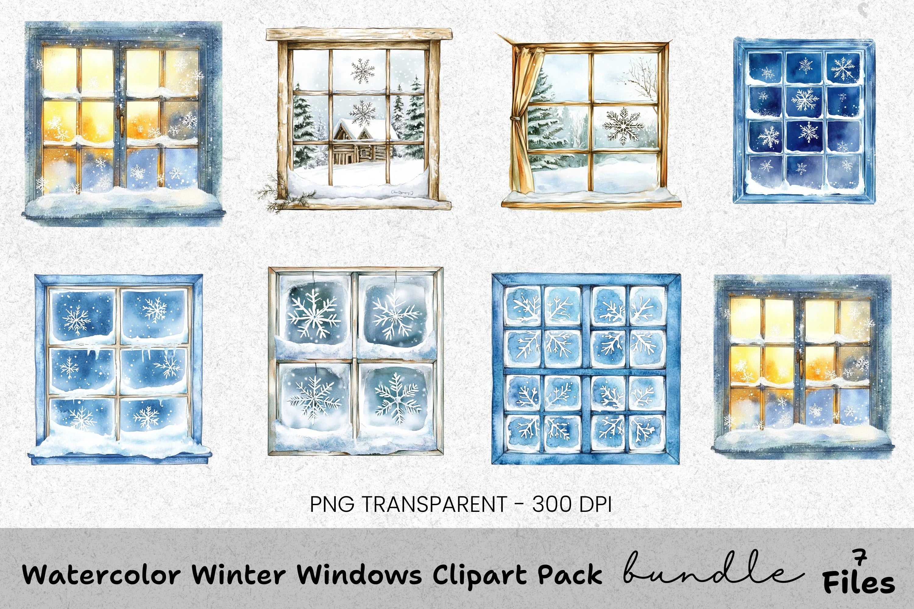 Winter Window Clipart Bundle