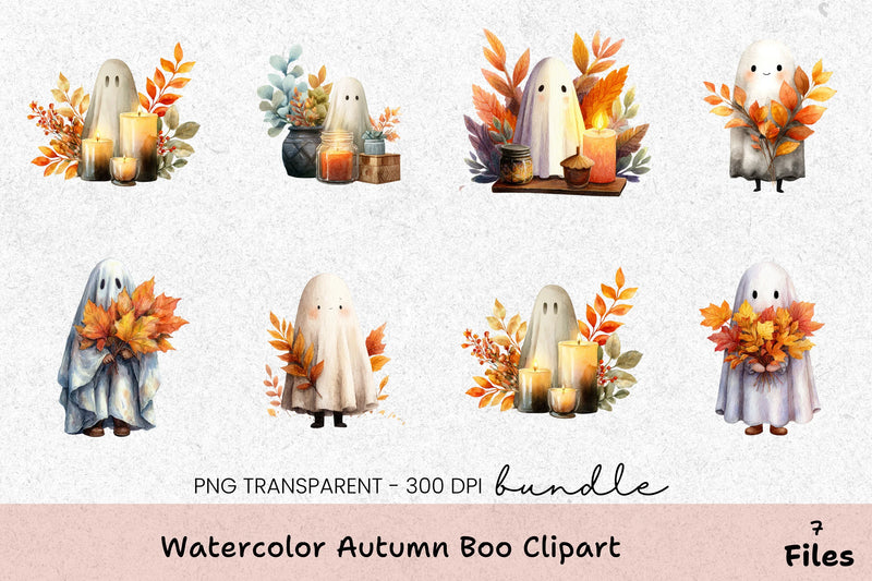 Autumn Boo Clipart Bundle - CraftNest - Digital Crafting and Art