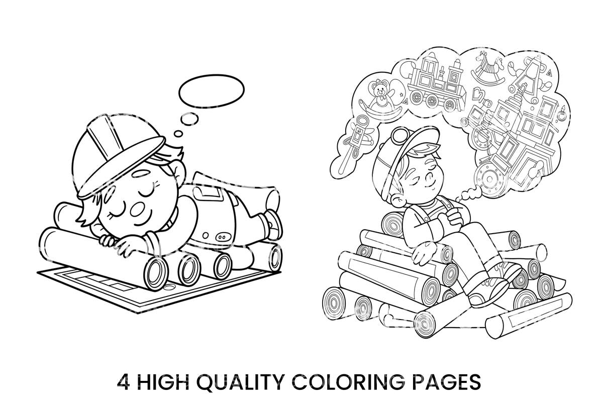 Construction and Dream Coloring Books