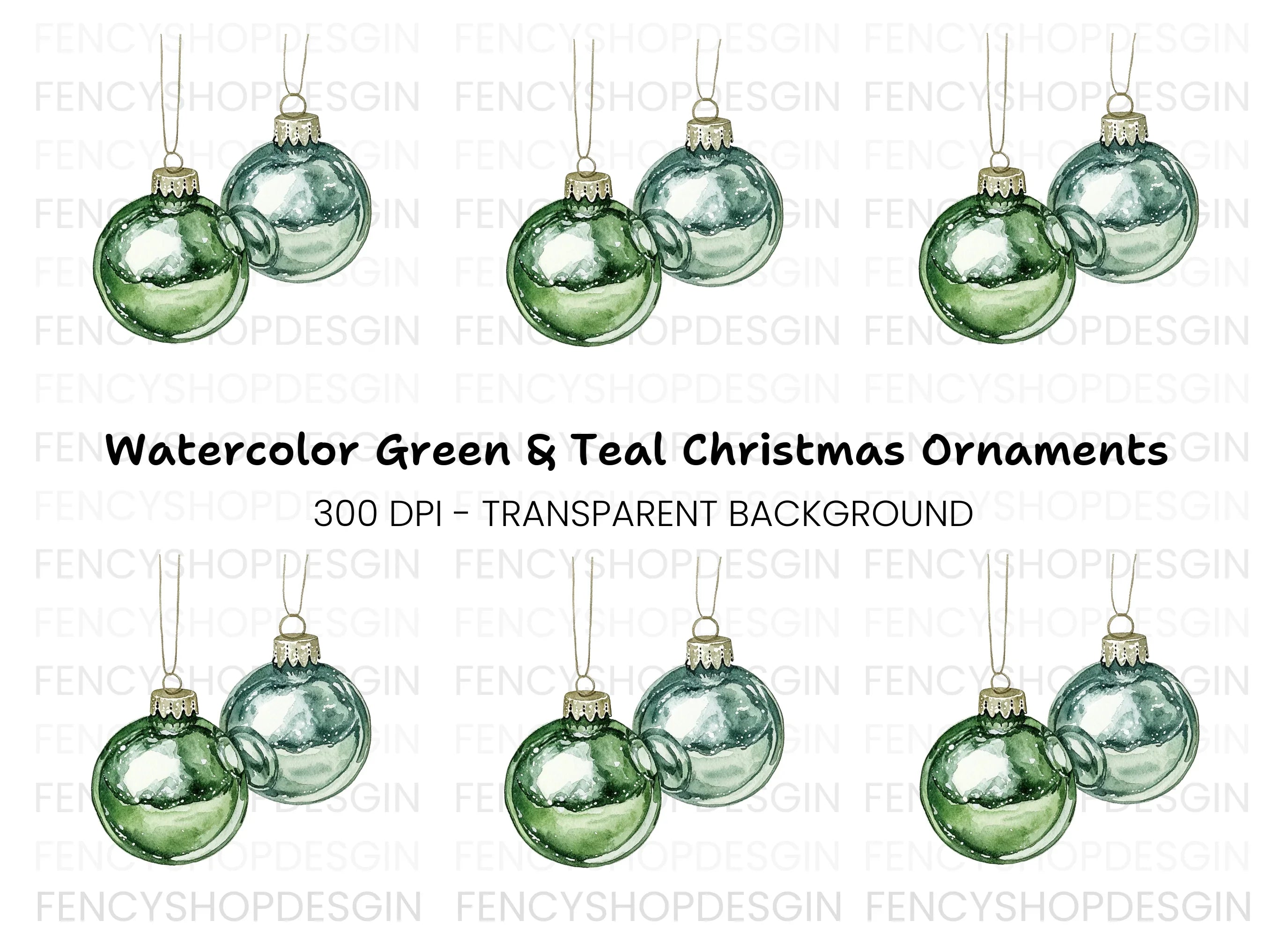 Christmas Ornaments Clipart Bundle