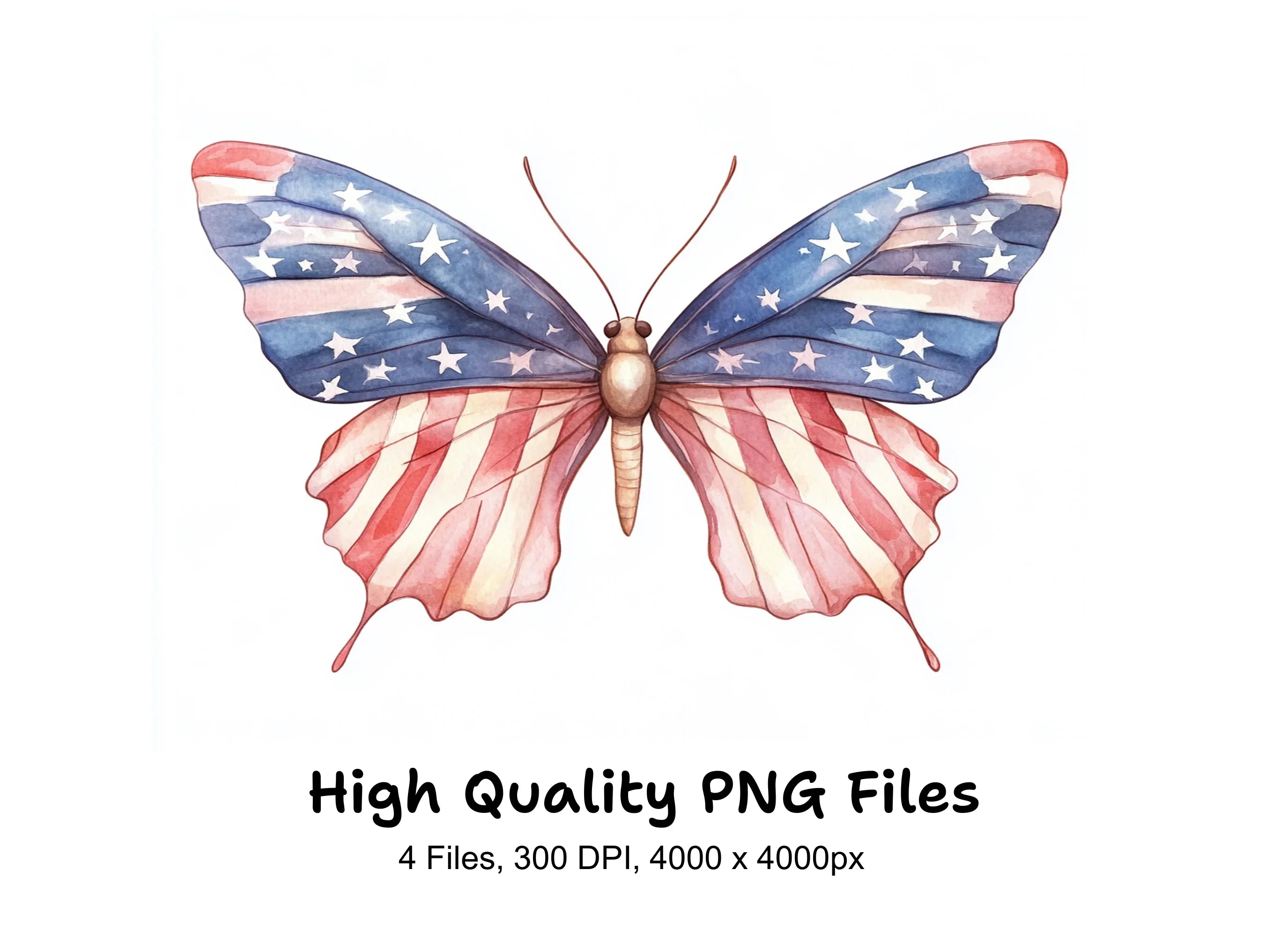 Patriotic Butterfly Clipart Bundle
