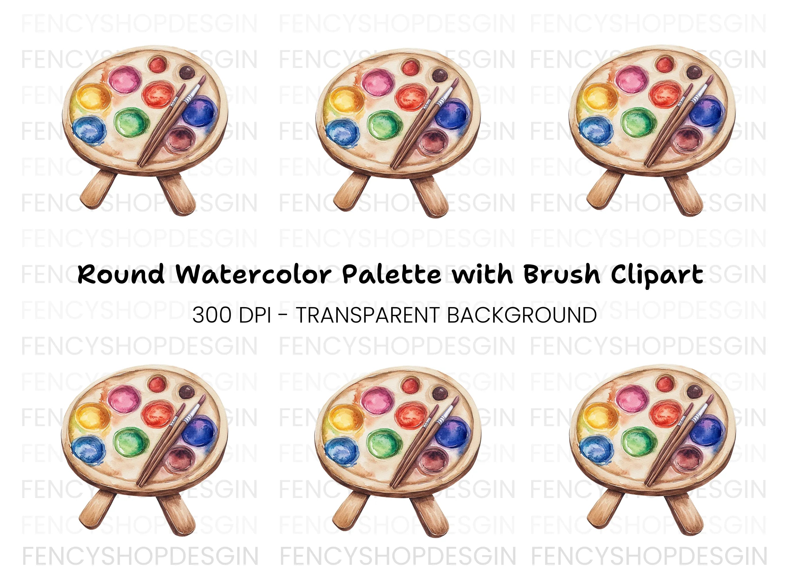 Paint Palette Clipart Bundle
