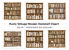Vintage Bookshelf Clipart Bundle