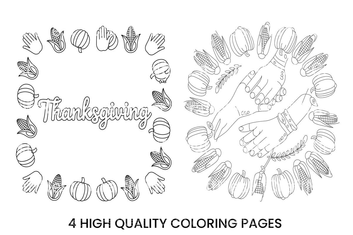 Thanksgiving Harvest Wreath Coloring Books