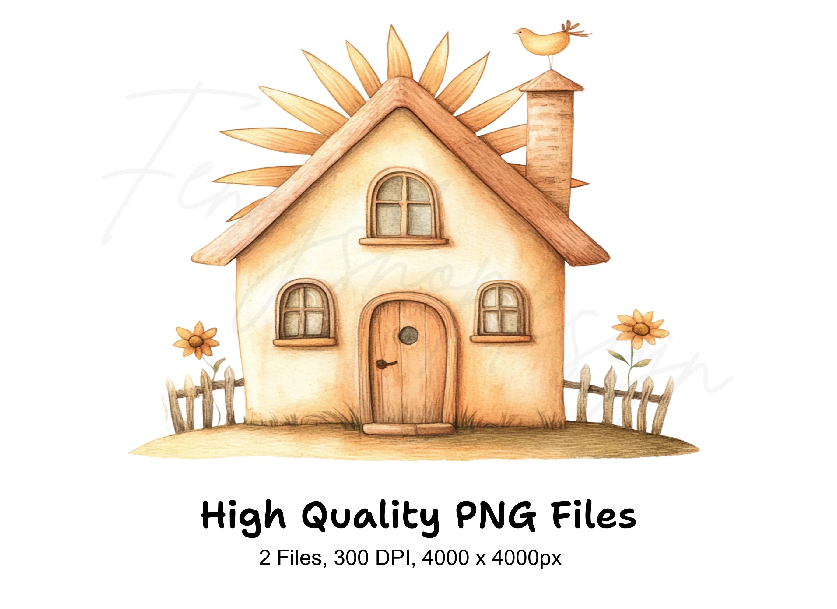 Charming Cottage House Clipart Bundle