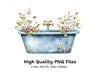 Floral Bathtub Clipart Bundle