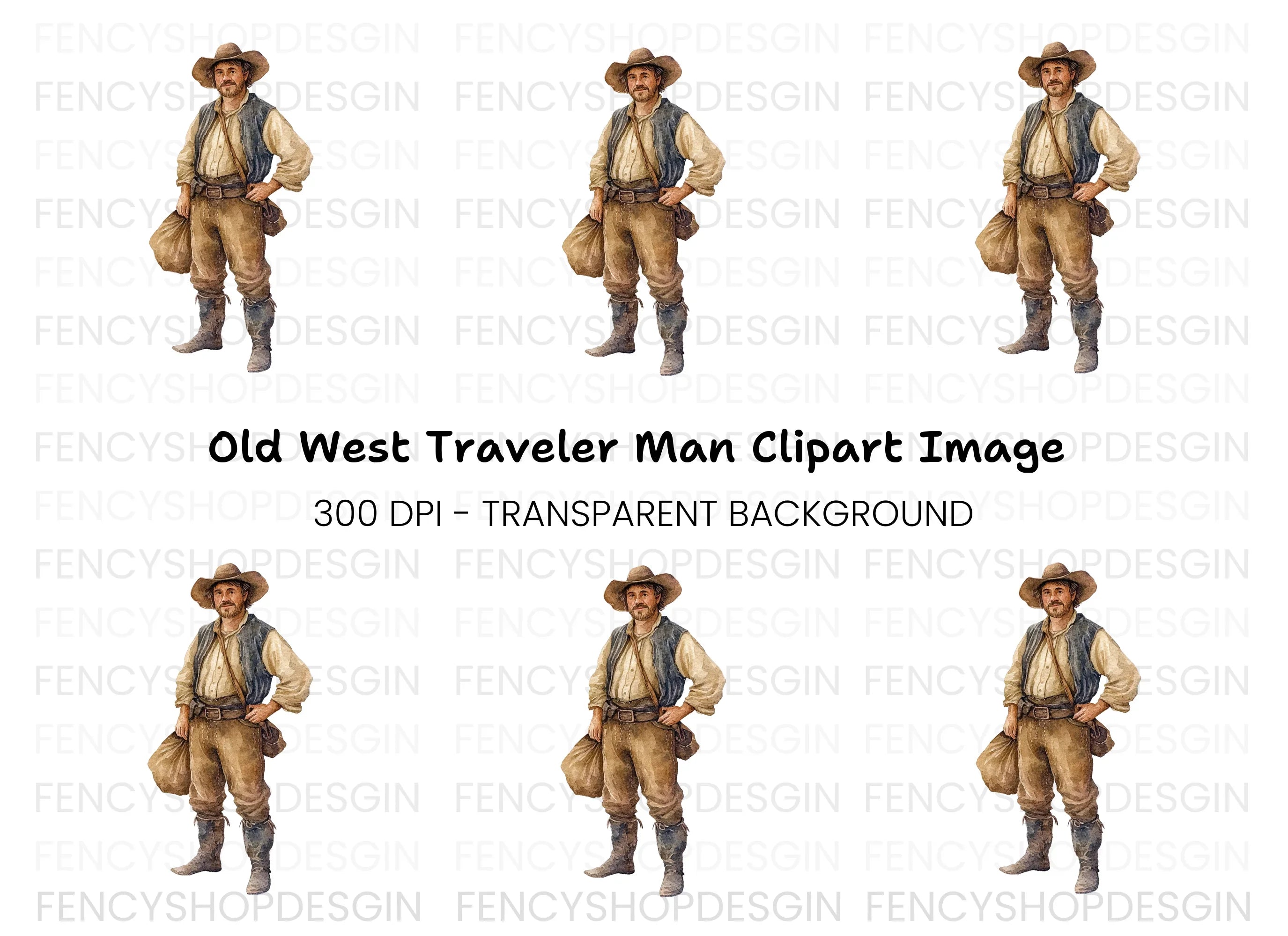 Traveler with Bag Clipart Bundle