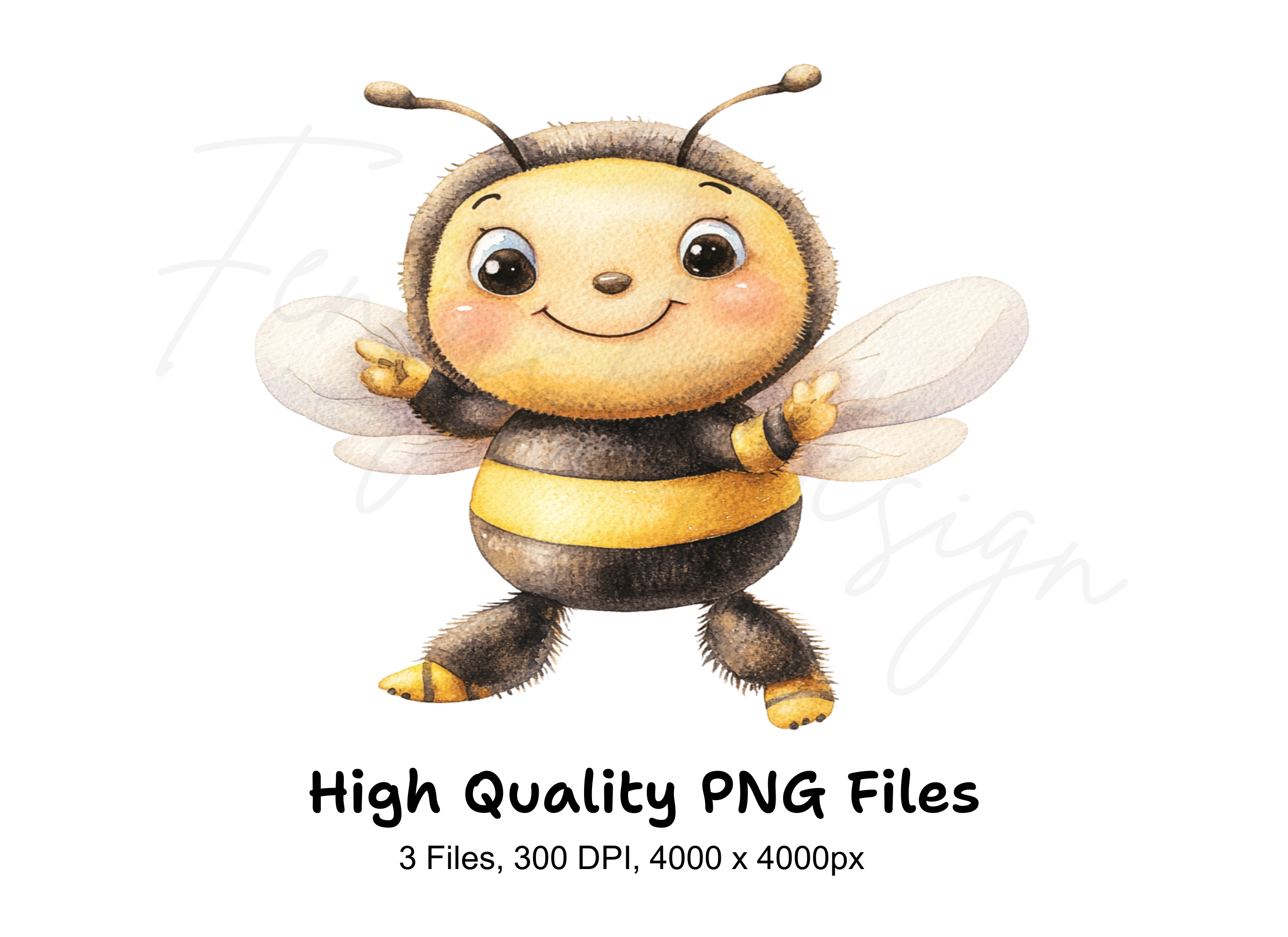 Cute Baby Bee Clipart Bundle