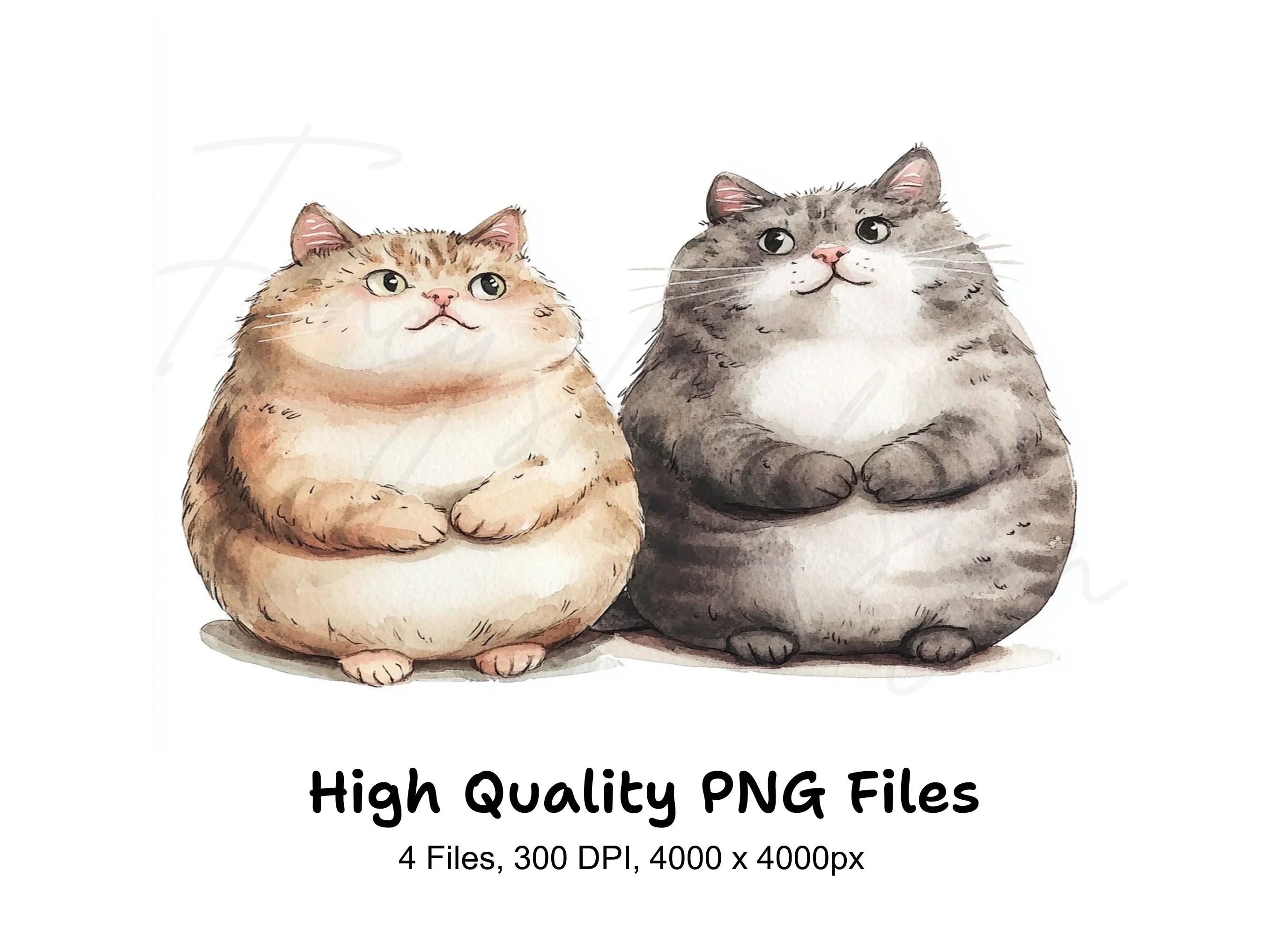 Chubby Cat Clipart Bundle