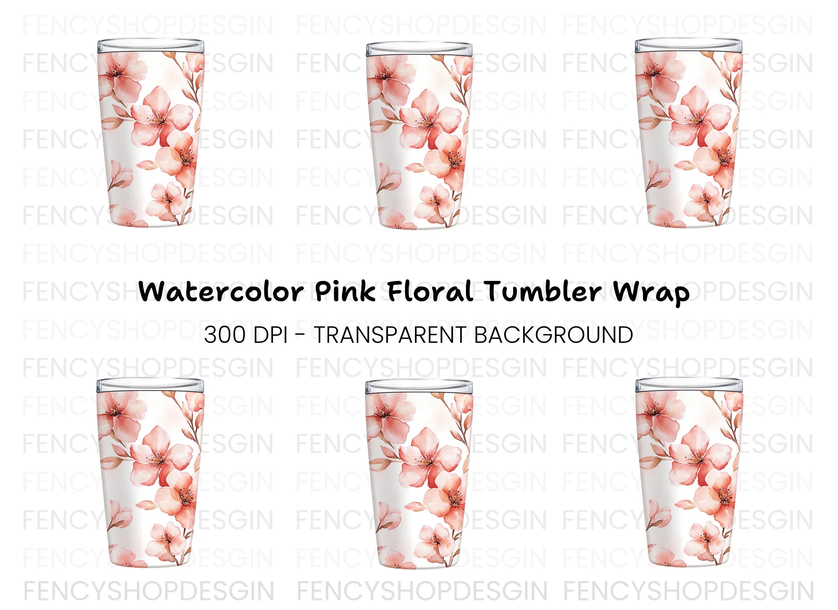 Floral Tumbler Clipart Bundle