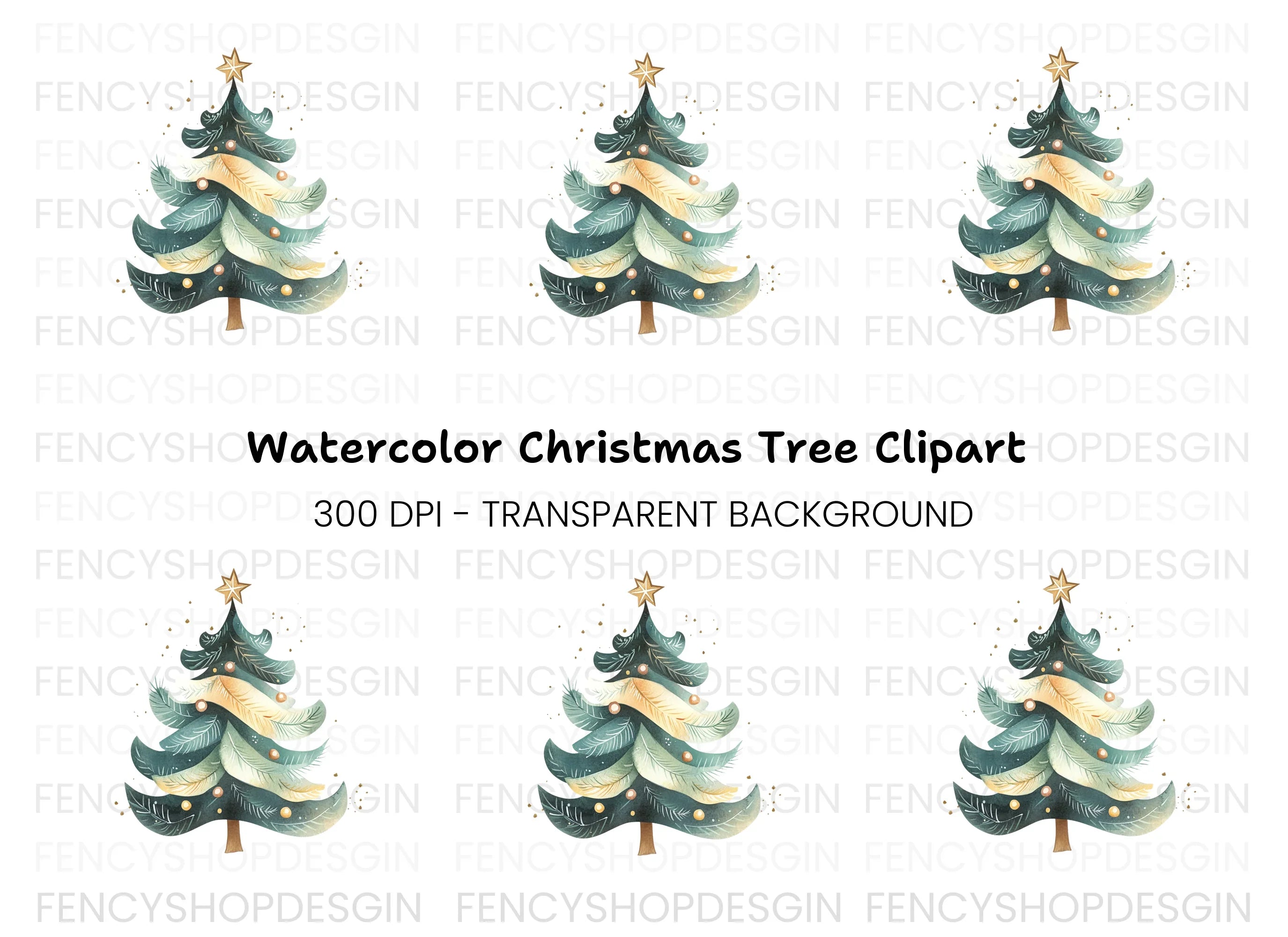 Christmas Tree Clipart Bundle