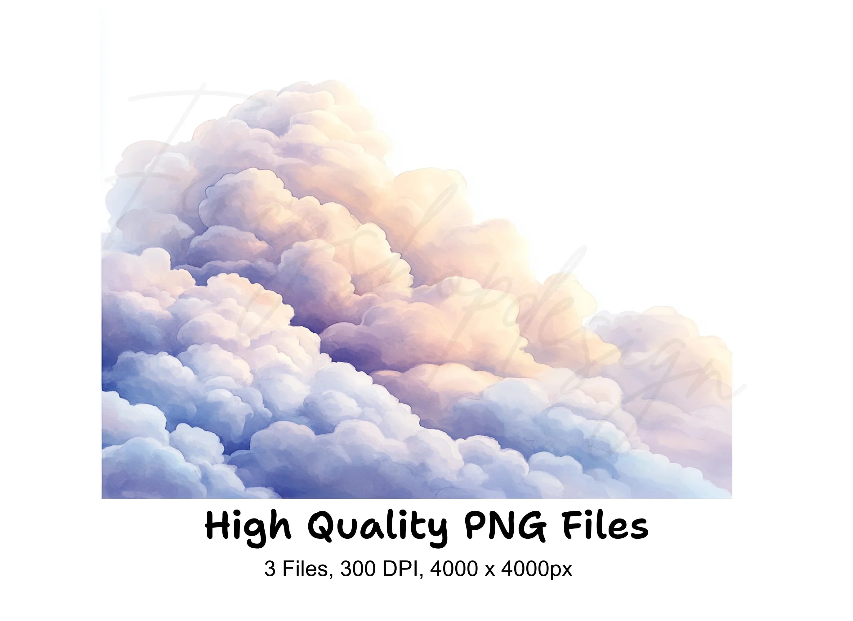 Volumetric Cloud Illustrations Clipart Bundle