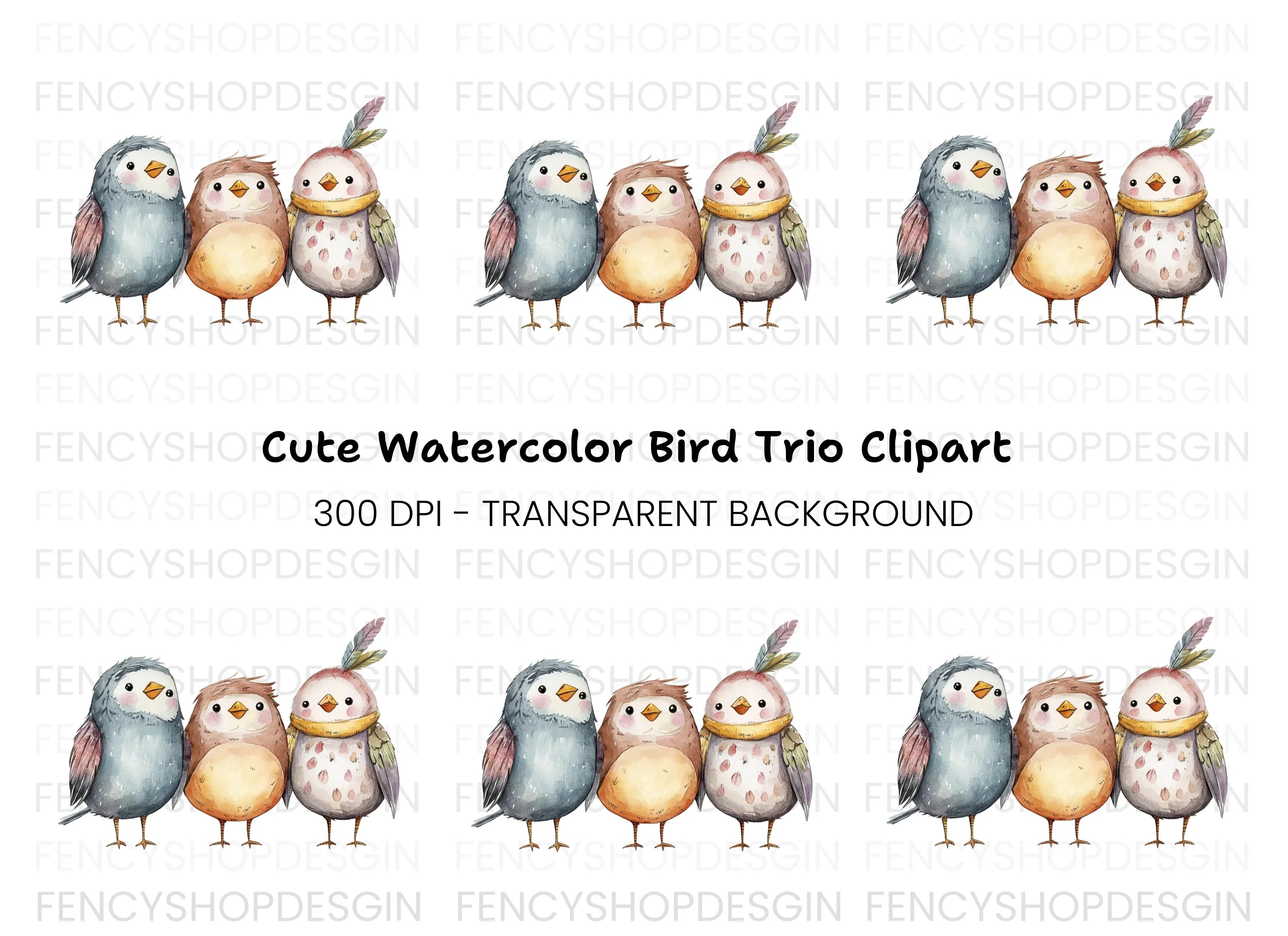 Cute Birds Clipart Bundle
