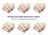 Vintage Open Book Clipart Bundle
