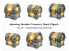 Glowing Treasure Chests Clipart Bundle