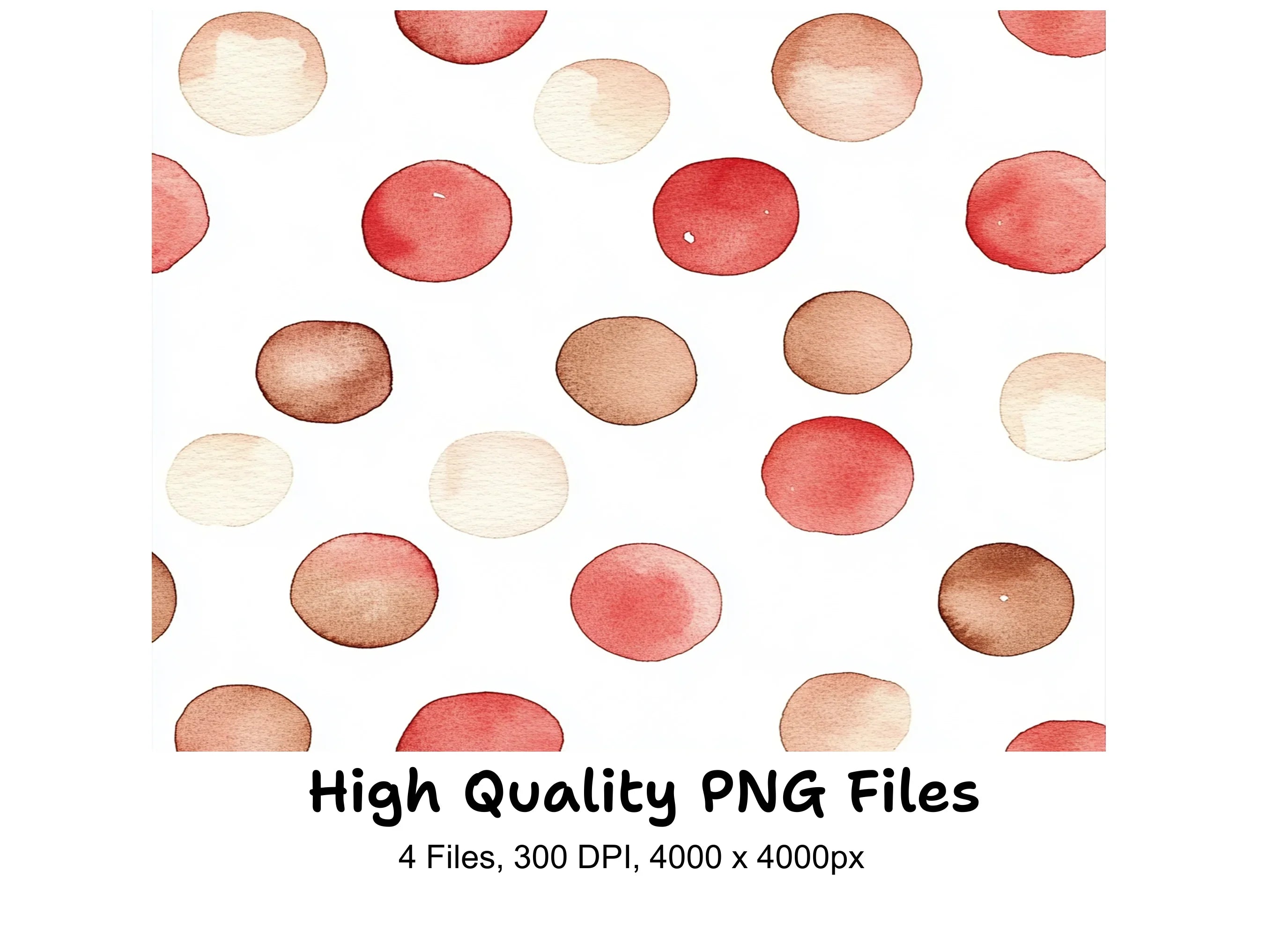 Red Brown Dot Clipart Bundle