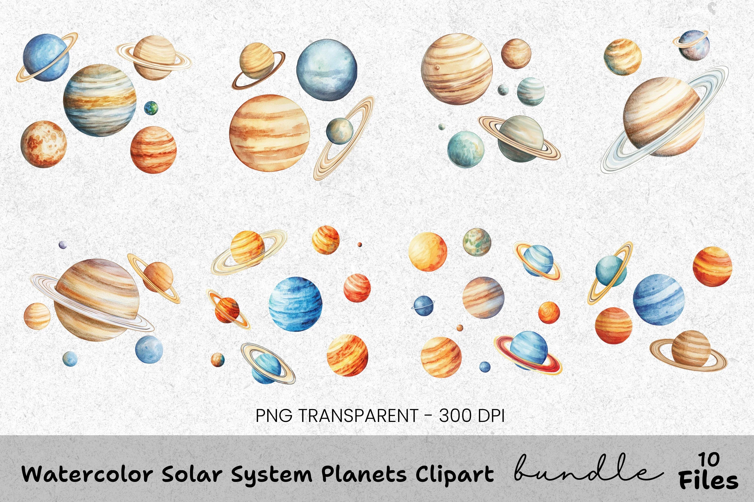 Solar System Planets Clipart Bundle