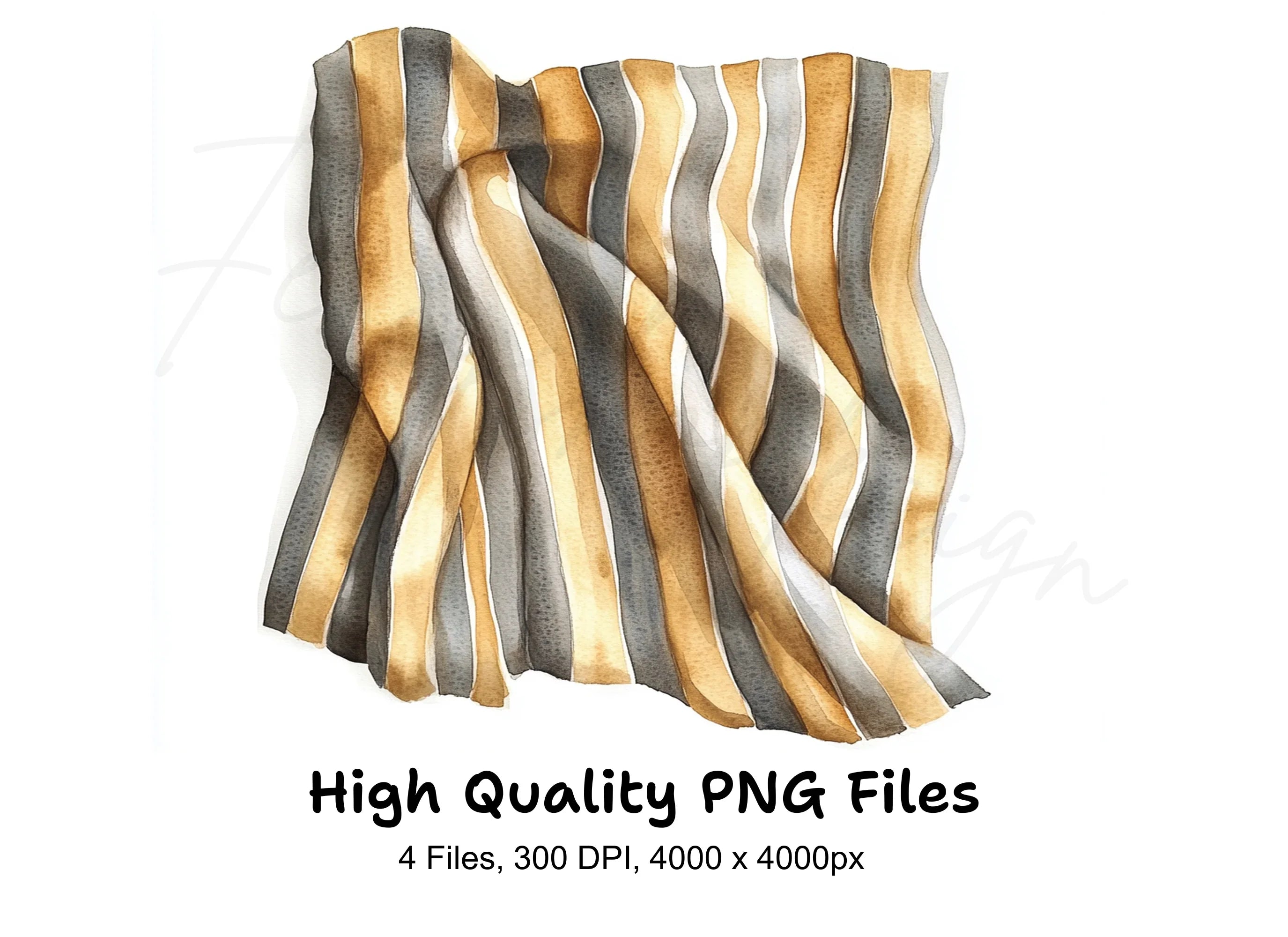 Striped Fabric Texture Clipart Bundle