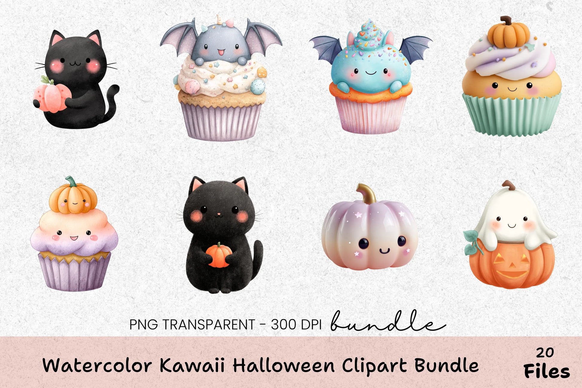 Kawaii Halloween Clipart Bundle for Spooky Fun - CraftNest - Digital Crafting and Art